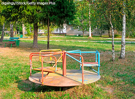 Abandoned merry-go-round