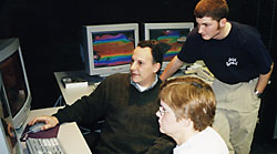 Students viewing computer