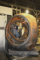 The machining of iron housings for wind turbines is one of the new services that Bedford Machine & Tool offers.