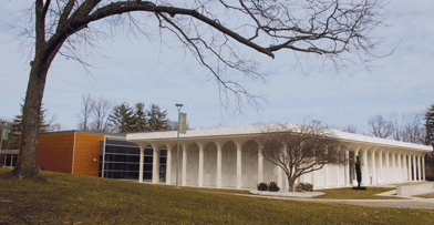 The museum, surrounded by a sculpture garden in Mt. Vernon, Ill.