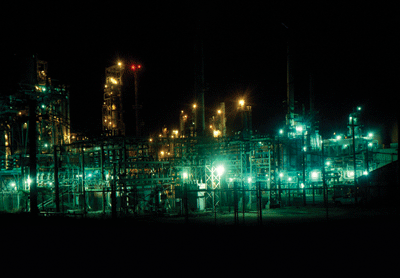 The Lion Oil Co. refinery processes local oil, as well as offshore oil and foreign crude.