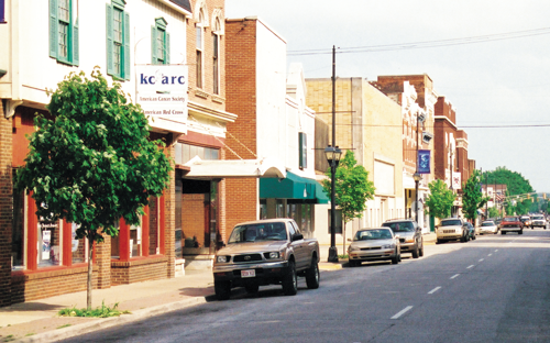 Small businesses line Main Street. | St. Louis Fed