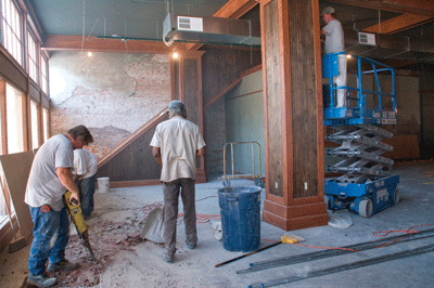 On Howard Street, Greenwood’s main retail street, another old building is being renovated by Viking, this one for a furniture store. | St. Louis Fed