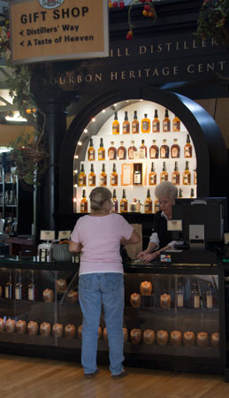 At Heaven Hill's Bourbon Heritage Center, tourists can sample and buy the company's products.