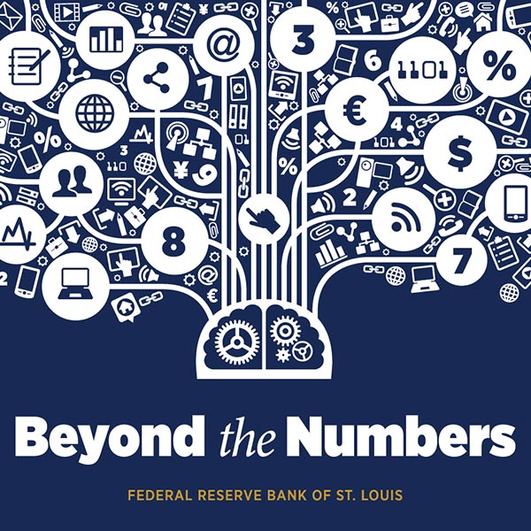 Navy blue icons showing data and symbols emerge from the words Beyond the Numbers.