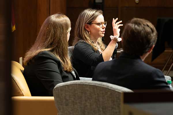 Economist Victoria Gregory speaks during a Dialogue with the Fed interactive conversation.