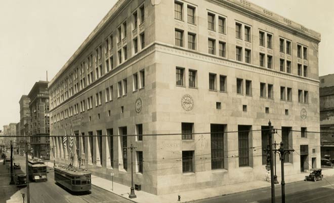 historical image of St. Louis Federal Reserve building