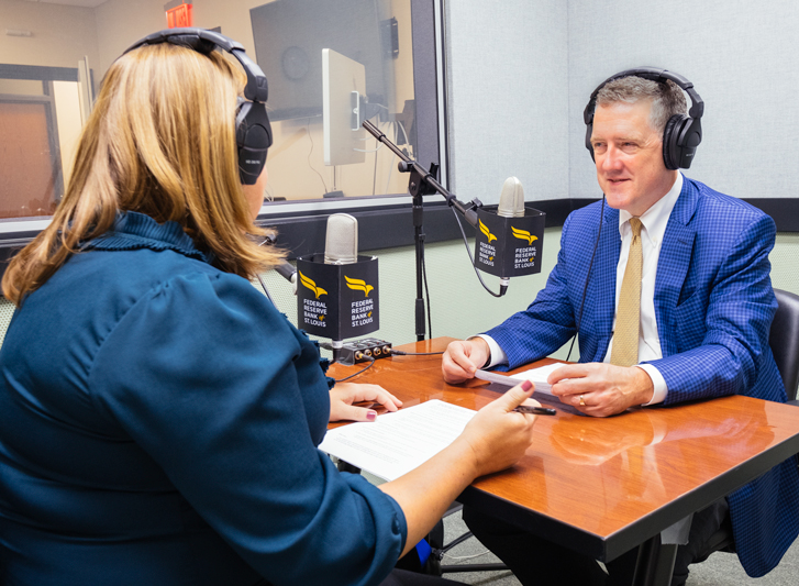St. Louis Fed President James Bullard in studio with Karen Mracek | St. Louis Fed