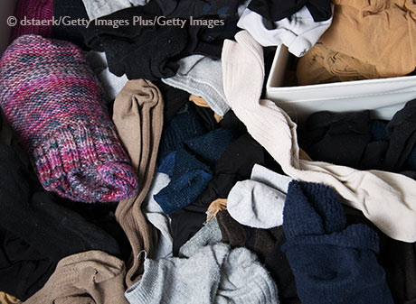 messy sock drawer