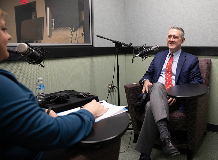 St. Louis Fed President James Bullard in studio with Karen Mracek | St. Louis Fed