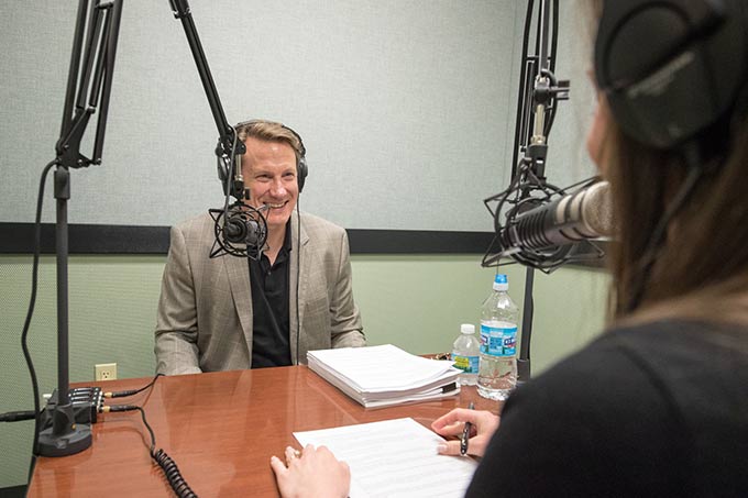 Economist David Andolfatto in recording studio