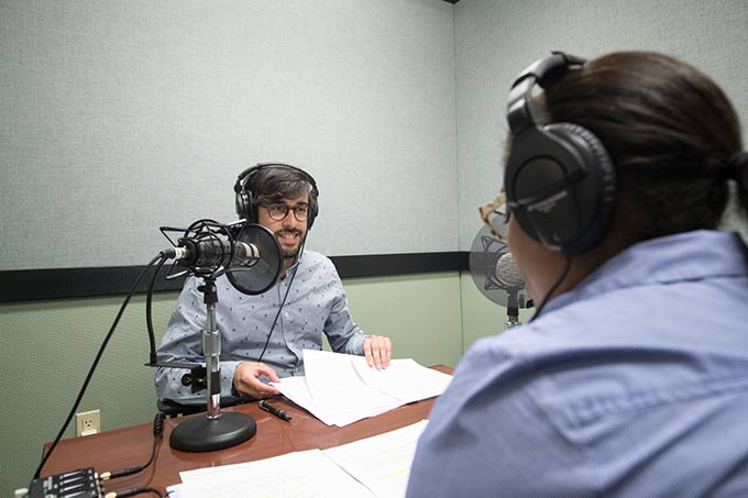 Economist Miguel Faria-e-Castro in recording studio | St. Louis Fed