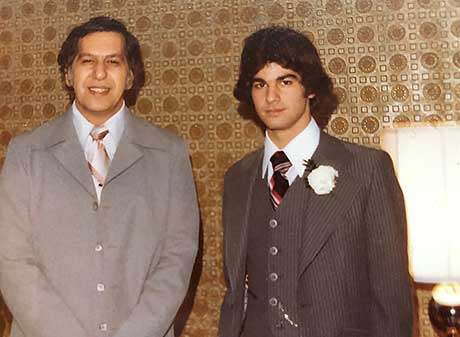 Father and son picture, circa 1979, with the author and his dad wearing dress suits