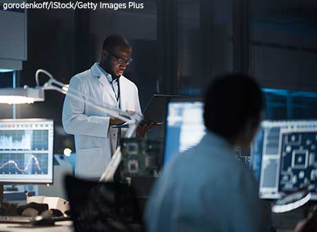 Engineers design new semiconductors.