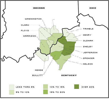 louisville map population metro msa growth 2002 county
